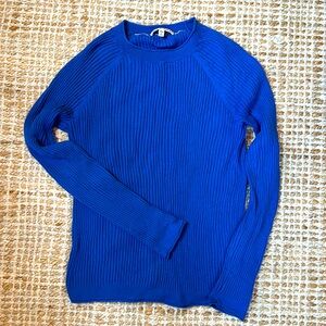 Alex Mill ribbed crewneck sweater, cobalt blue, size Medium.